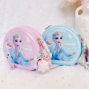 Bolso bandolera de Elsa inspirado en Frozen, bolso de princesa brillante, bolso de mano para niños pequeños imagen 1