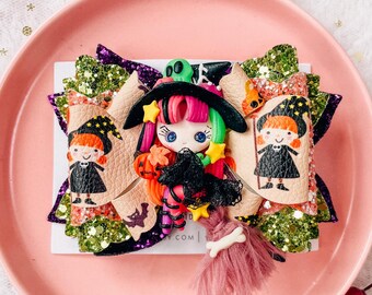 Witch Hair Bow: Halloween Party Costume Clip