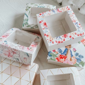 Boîte cadeau élégante, boîte en carton solide, emballage cadeau de Noël, boîte cadeau pour petits cadeaux, imprimés floraux, petite boîte cadeau, boîte de Noël
