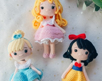 Crochet Princess Doll, Disney Amigurumi, Handmade Nursery Decor