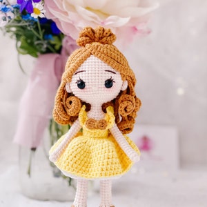 Crochet Princess Belle Doll: Handmade Nursery Decor Gift