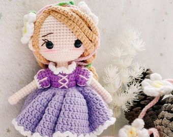 Crochet Princess Rapunzel Doll: Handmade Cotton Amigurumi