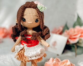 Crochet Moana Doll, Disney Princess Amigurumi, Nursery Decor