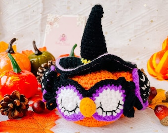 Crochet Wizard Owl Pumpkin: Halloween Decor, Christmas Ornament