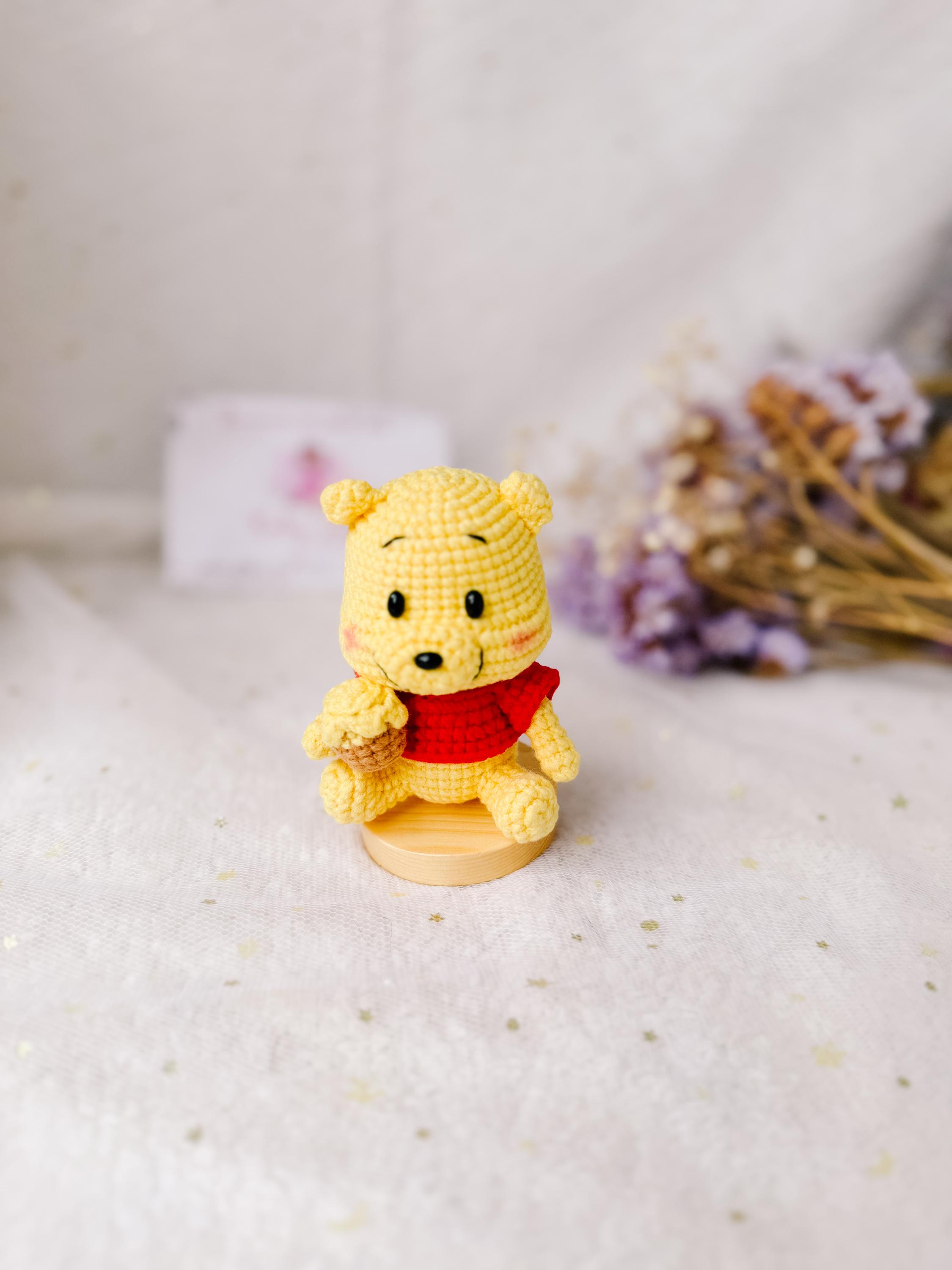 Handmade Winnie the Pooh Crochet Keychain, Disney Bag Charm - Etsy