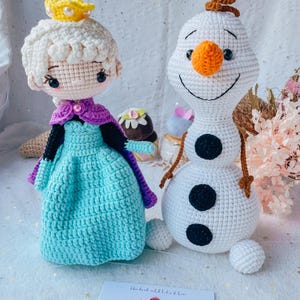 Large Crochet Princess Dolls: Frozen Inspired Nursery Decor, Big Sis and Little Sis image 11