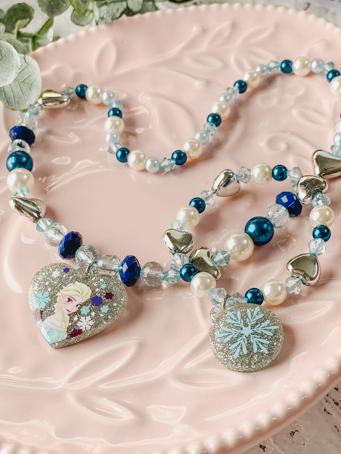 Frozen Elsa Jewellery SET Snowflake Bracelet Elsa Necklace Etsy