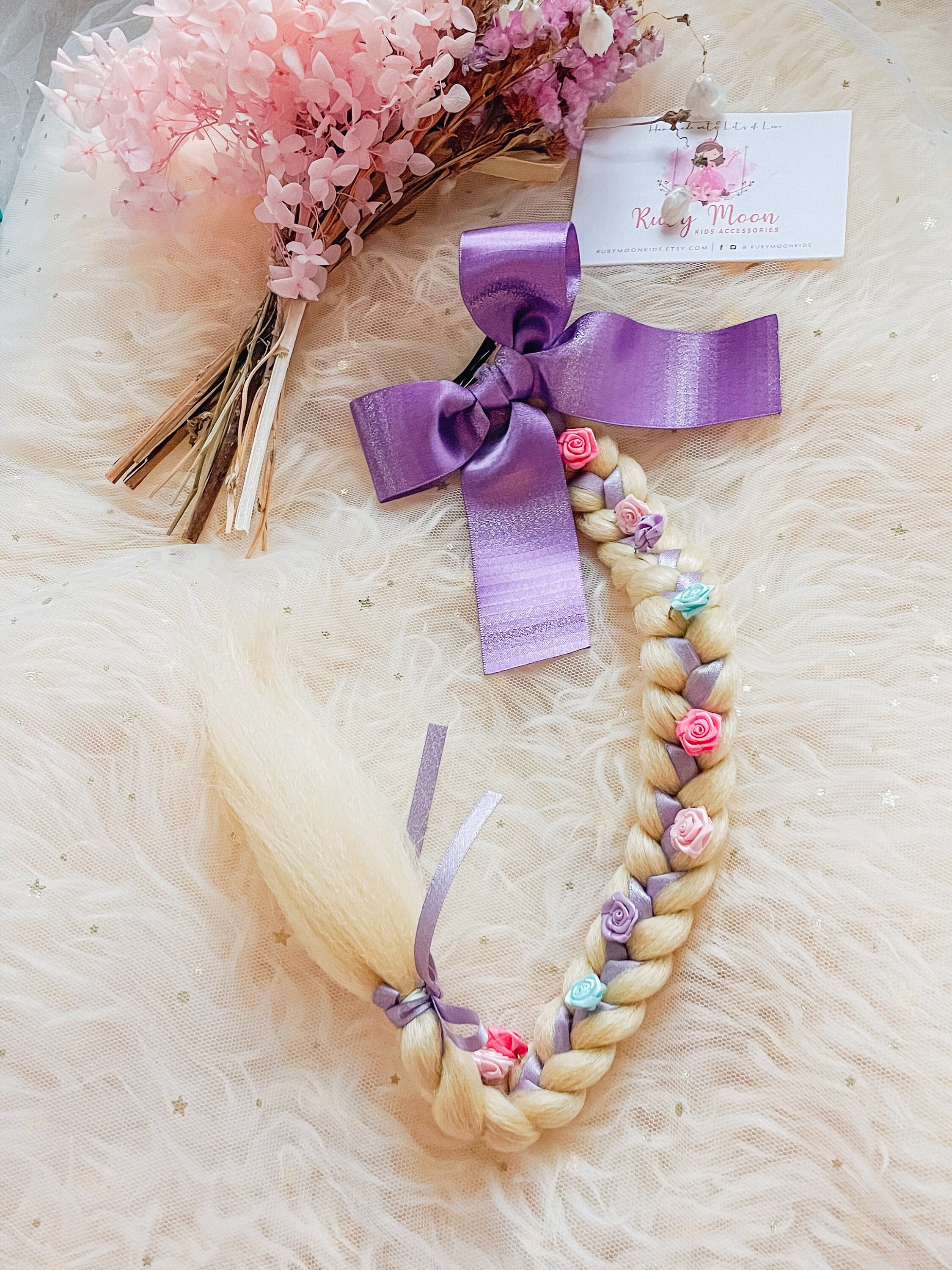 HINZIC Rapunzel Haarspangen Mit Erdbeer-Schleife, 4 Stück – Niedlich, Rosa, Für Damen & Mädchen