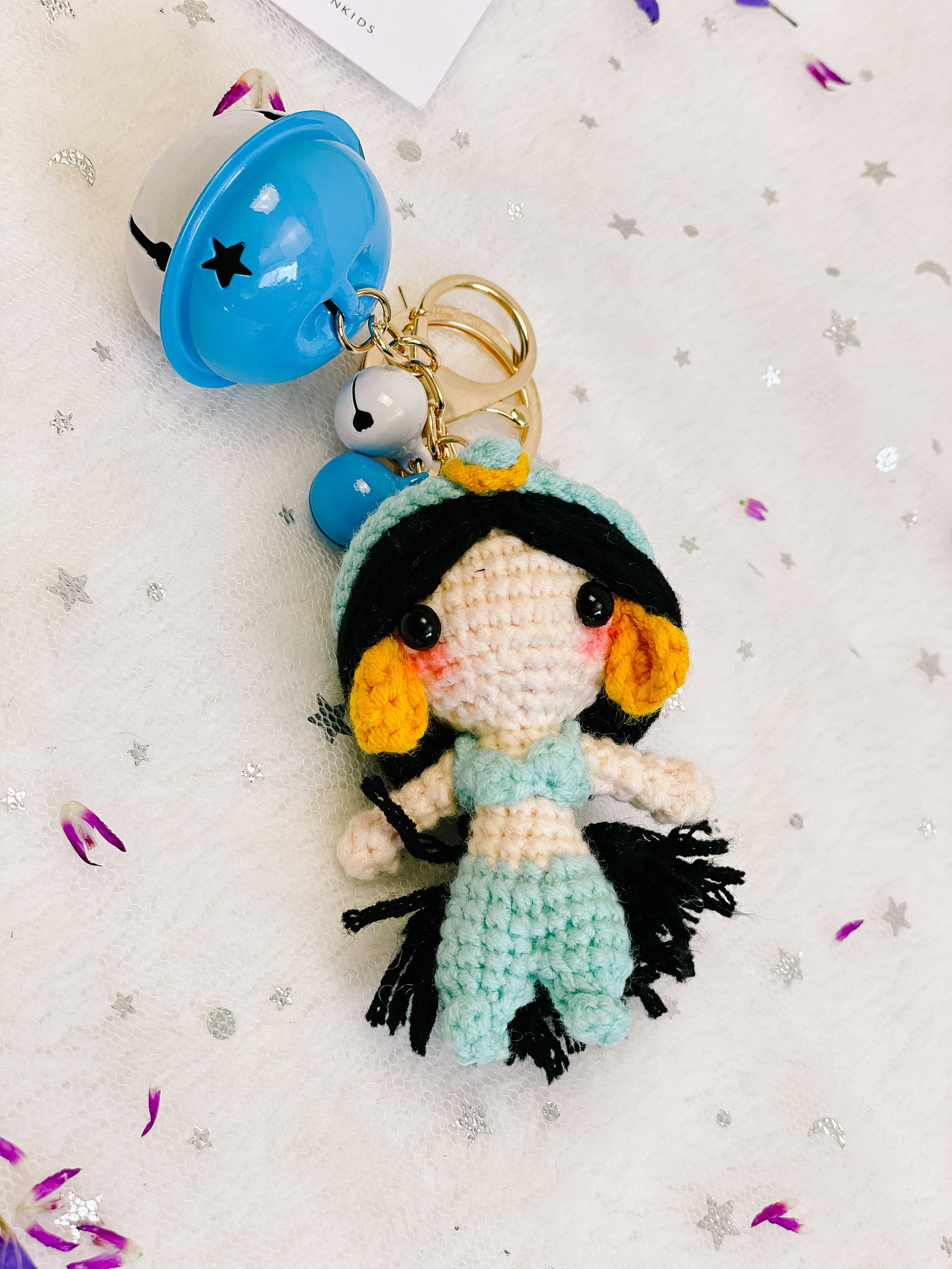 Crochet amigurumi doll keychain Disney princess keyring mini Etsy