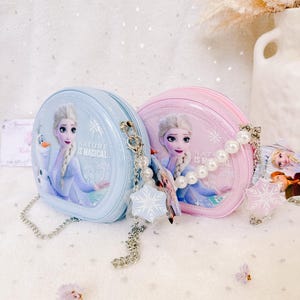 Bolso bandolera de Elsa inspirado en Frozen, bolso de princesa brillante, bolso de mano para niños pequeños imagen 2