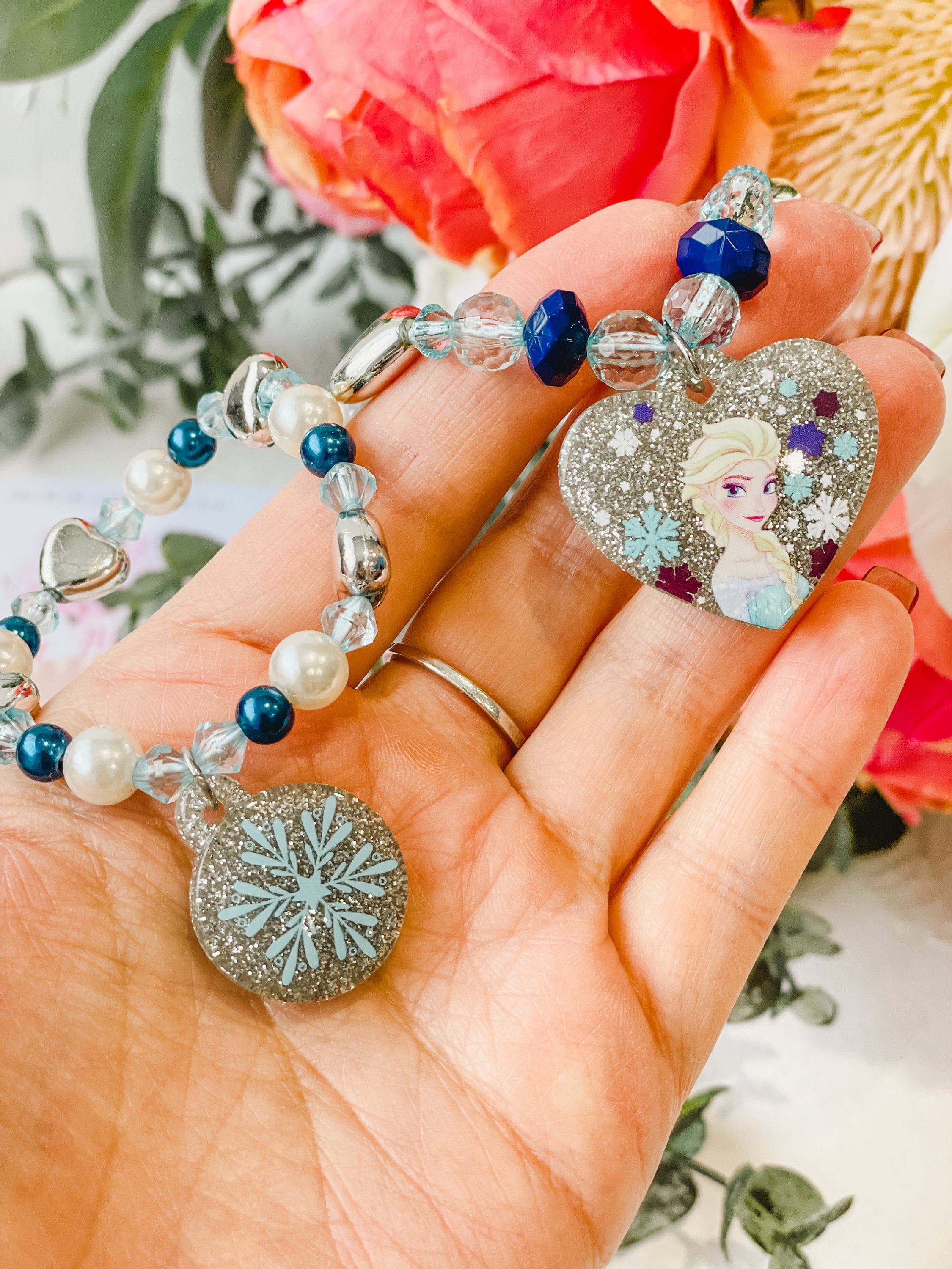 Frozen Elsa Jewellery SET Snowflake Bracelet Elsa Necklace Etsy