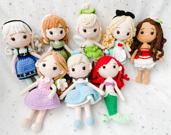 Crochet Disney Princess Doll, Handmade Nursery Decor, Keepsake Gift