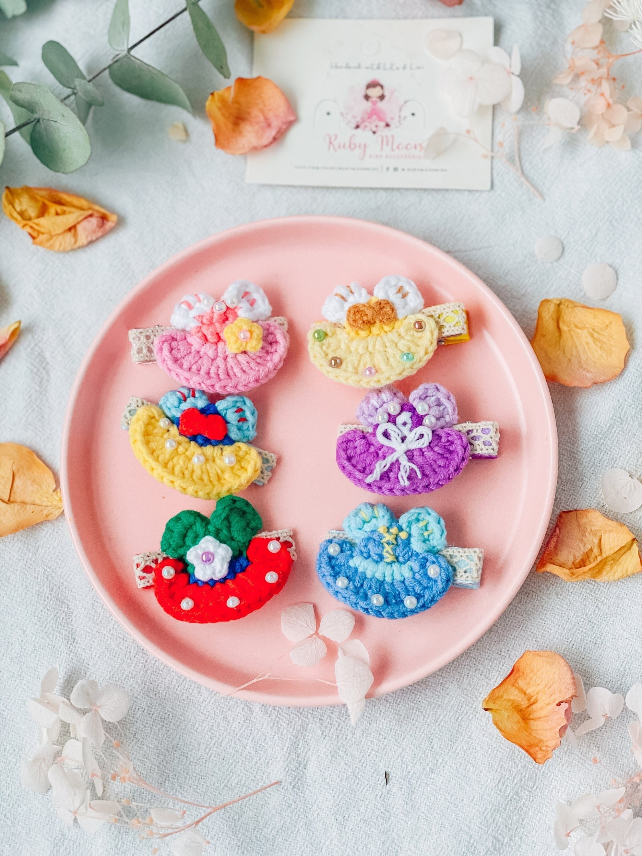 Crochet Princess Dress Hair Clip: Baby Toddler Girl Alligator Clip