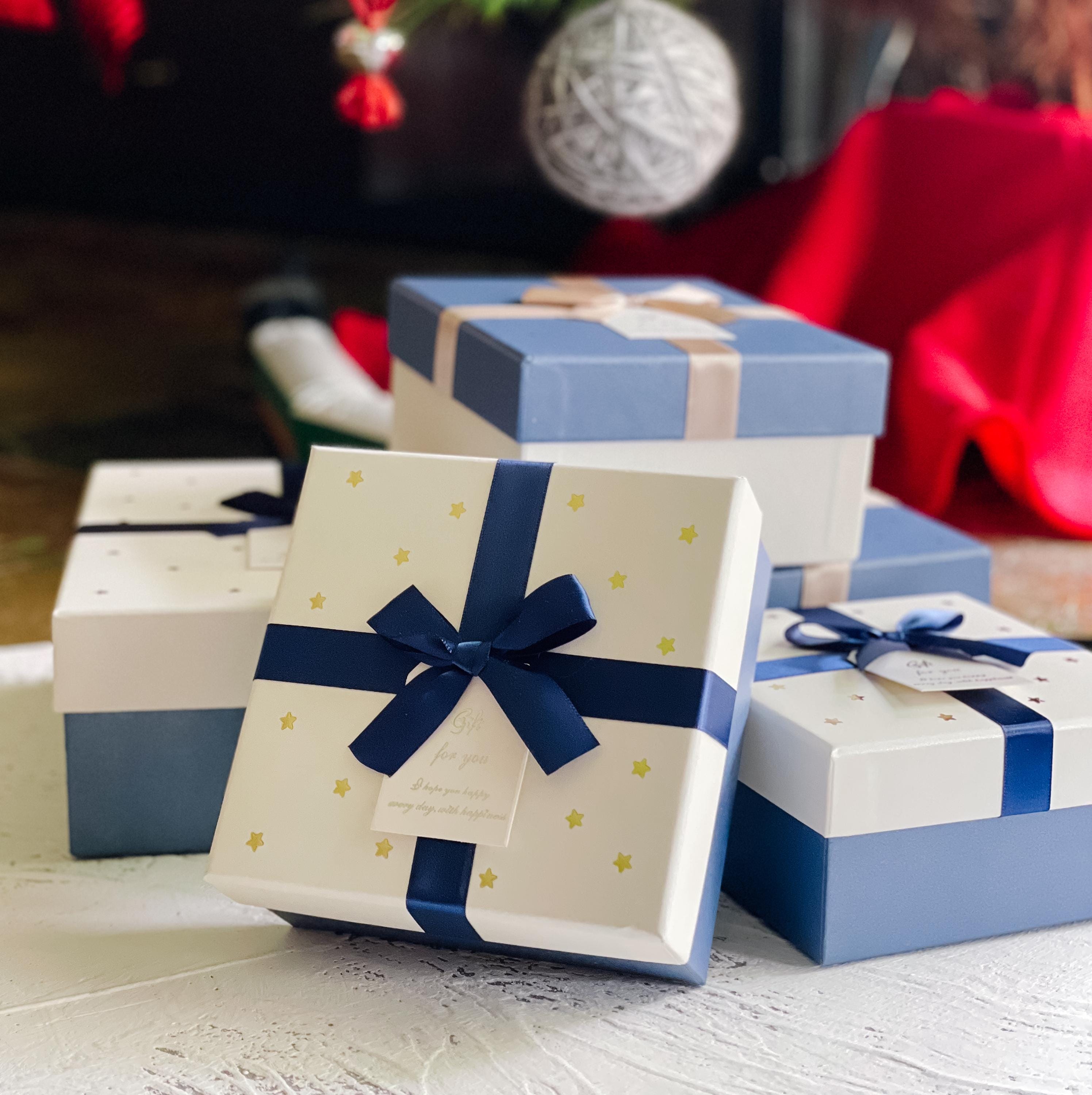 Blue Gift Box With Ribbon Blue Gift Box With Ribbon