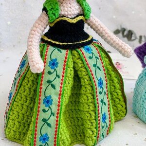 Large Crochet Princess Dolls: Frozen Inspired Nursery Decor, Big Sis and Little Sis image 9