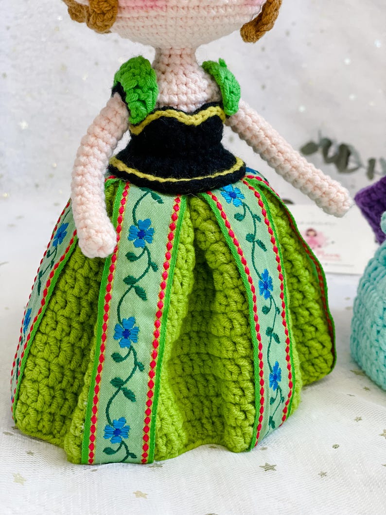 Large Crochet Princess Dolls: Frozen Inspired Nursery Decor, Big Sis and Little Sis image 9
