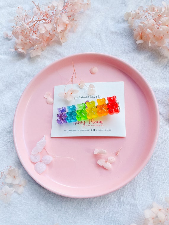Rainbow Gummy Bear Hair Clips: Y2K Acrylic Alligator Clip - Etsy