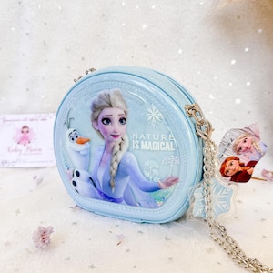 Bolso bandolera de Elsa inspirado en Frozen, bolso de princesa brillante, bolso de mano para niños pequeños imagen 3