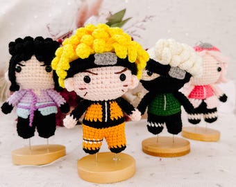 Crochet Naruto Keychain | Handmade Anime Bag Charm, Otaku Gift
