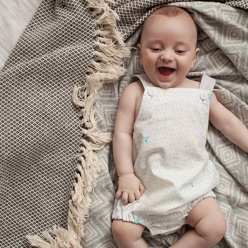 - Summer Boho Baby Romper High Quality Original Cotton Organic Baby Clothes Romper Baby Romper with Triangle Print