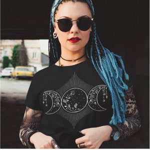 Moon Goddess T-Shirt Aesthetic Shirt Witchy Shirt Pagan Clothing Moon Shirt Aesthetic Clothing Celestial Space Shirt Aesthetic Clothes