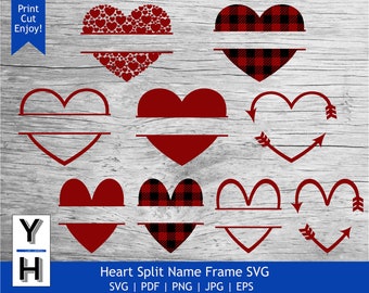 Download Split Heart Svg Etsy