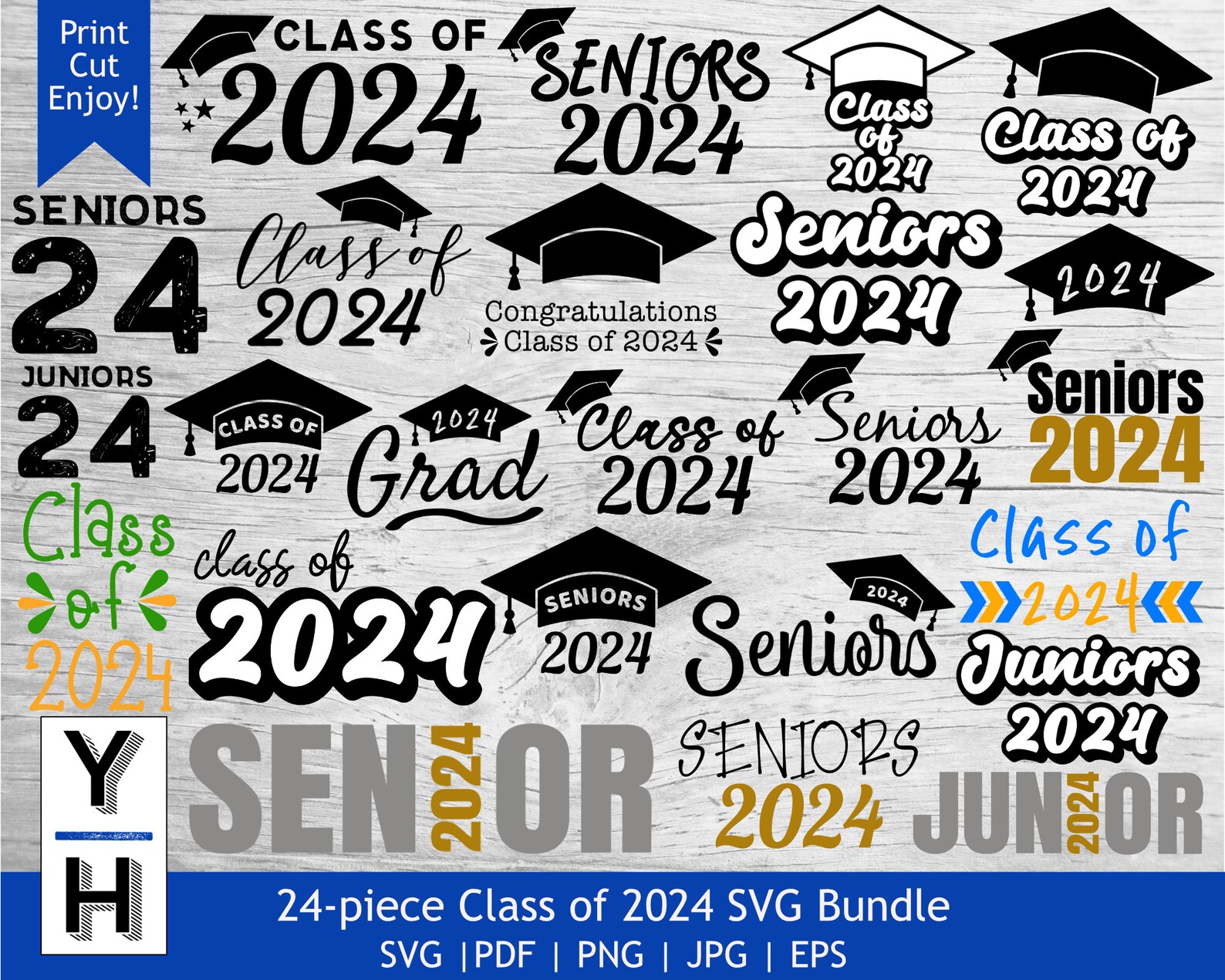 Class of 2024 SVG Bundle Senior 2024 SVG Seniors 2024 PNG Etsy Singapore