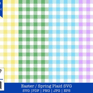 Easter Buffalo Plaid Bundle | Spring Buffalo Plaid SVG | Spring Plaid PNG | Easter Plaid Clipart Digital Paper Printable