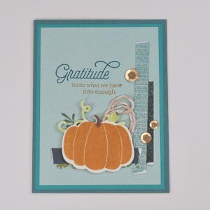 Handgemaakte Thanksgiving-kaart met dankbaarheidspompoen (2 stuks)