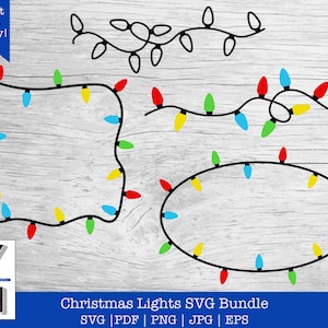 Christmas Lights SVG | Christmas Lights Frame PNG Clipart