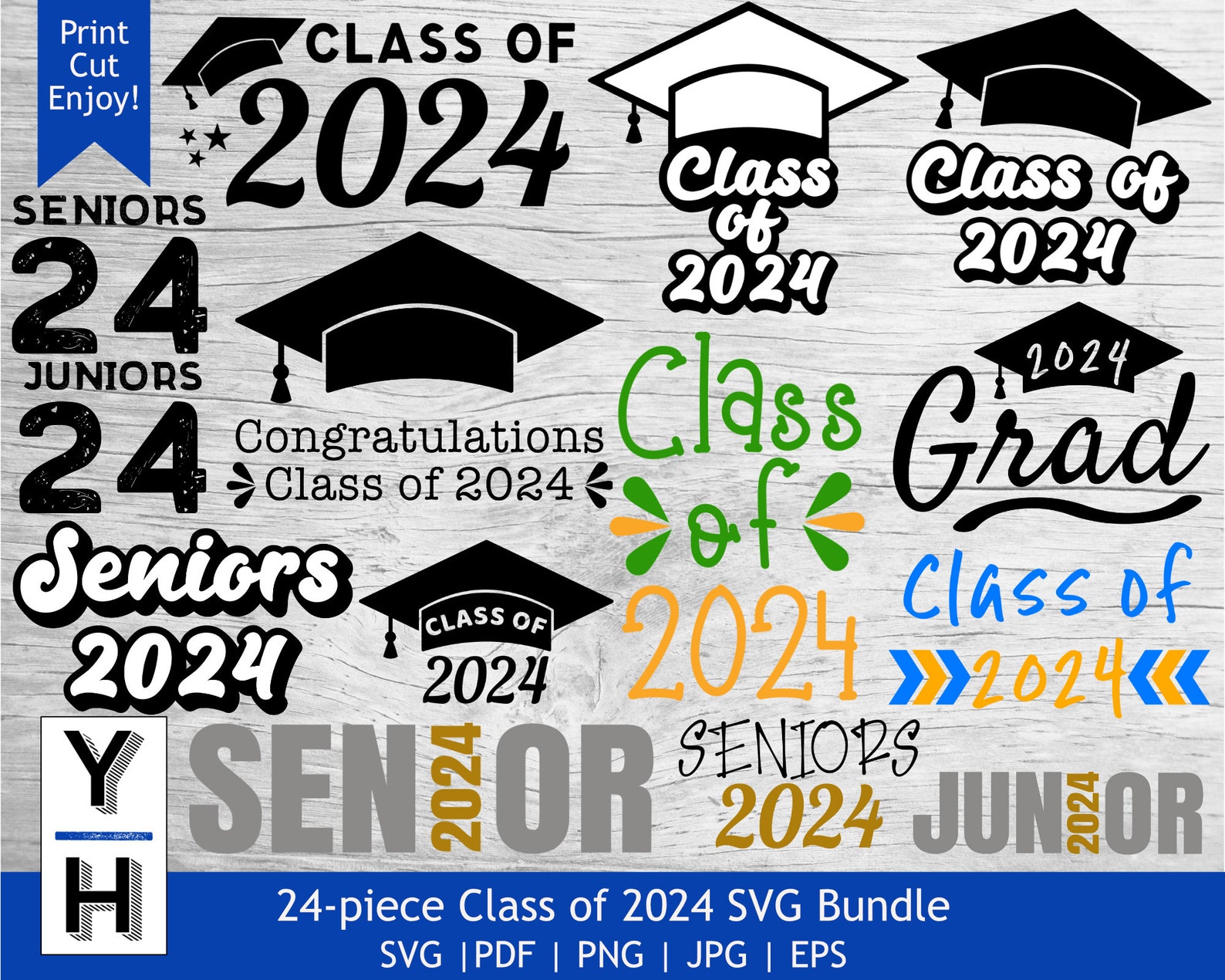 Class Of 2024 Mini Svg Bundle Layered Svg Grad Designs Etsy Sticker