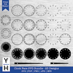 Clock Face SVG | Clock Numbers SVG | Clock SVG | School Clock Face png Cricut Silhouette | Wall Clock Vector | Clock Faces Clipart
