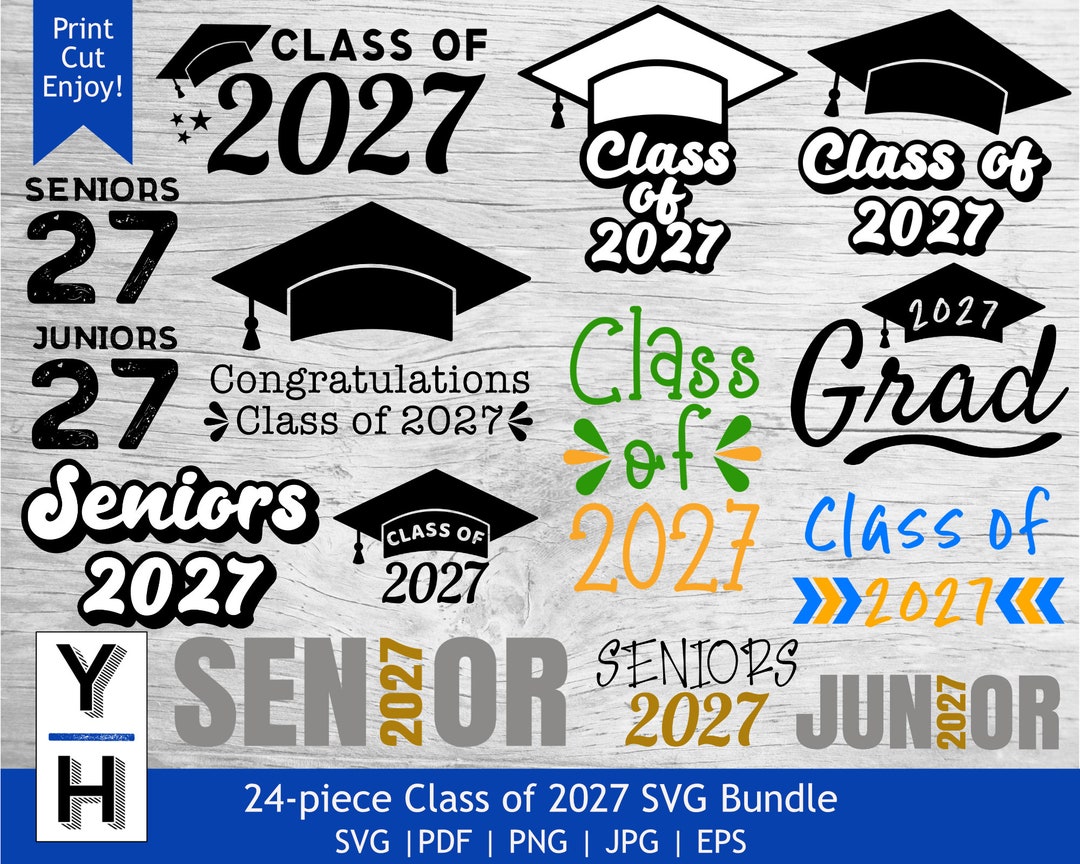 Class Of 2027 Svg Bundle Senior 2027 Svg Seniors 2027 Png Etsy