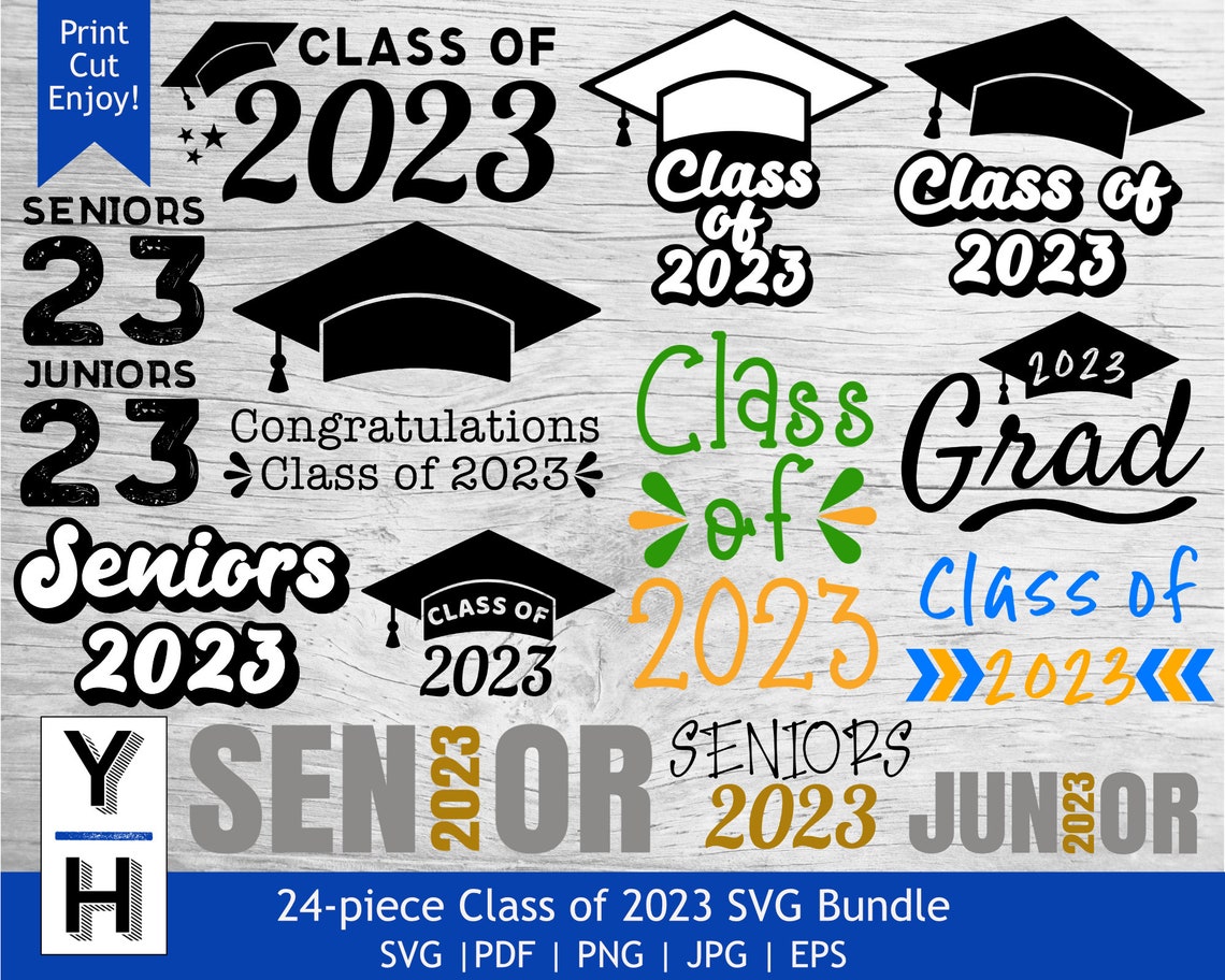 Graduation Svg Bundle Senior 2023 Svg Class Of 2023 Svg Etsy Uk