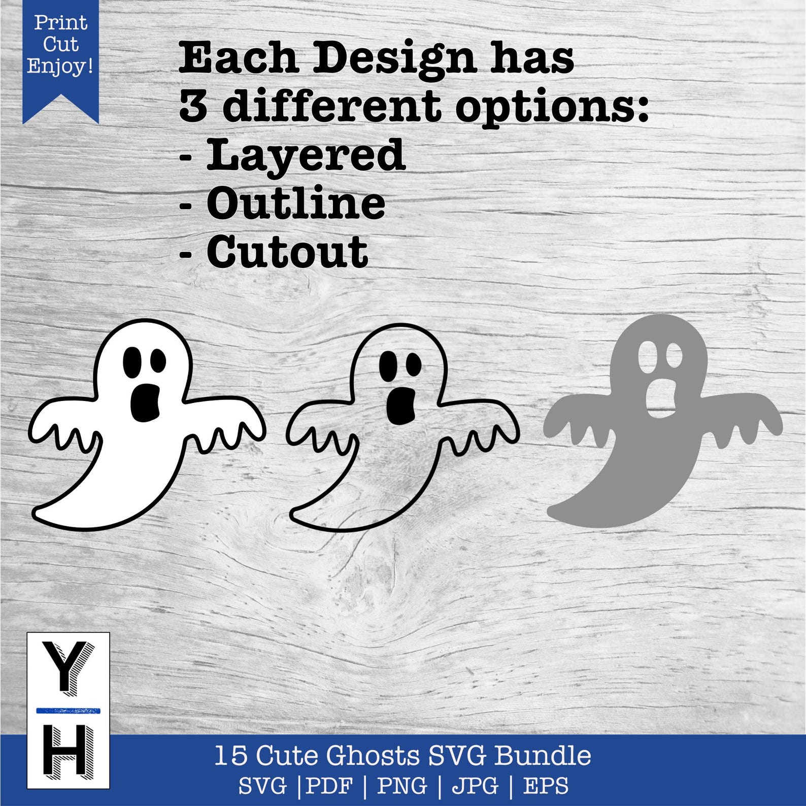 Ghost SVG Bundle | Ghost Face SVG | Cute Ghosts PNG Clipart for ...