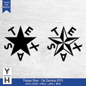 De Zavala Flag Star SVG | Republic of Texas Flag SVG | Texas Star SVG | Texas Flag png clipart