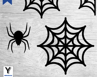 Spinnennetz SVG | Ecke Spinnennetz PNG | Halbes Spinnennetz Clip Art | Gruselige Spinne SVG