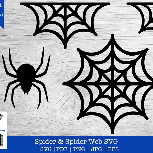 Spider Web SVG | Corner Spider Web PNG | Half Spider Web Clip Art | Scary Spider SVG