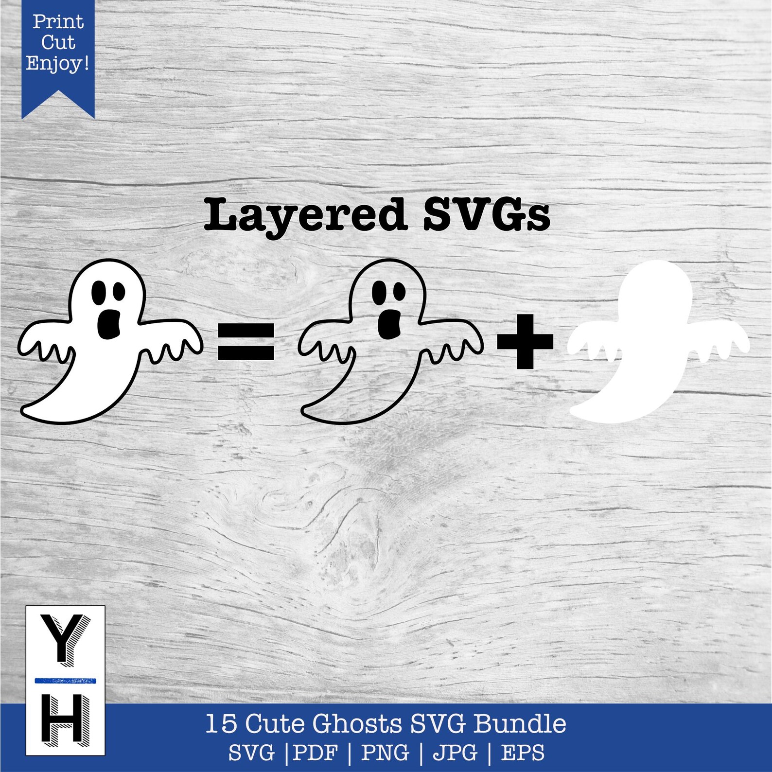 Ghost SVG Bundle | Ghost Face SVG | Cute Ghosts PNG Clipart for ...