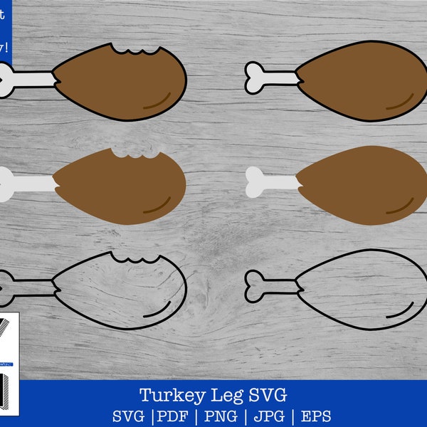 Turkey Leg SVG | Thanksgiving Turkey Leg with bite PNG