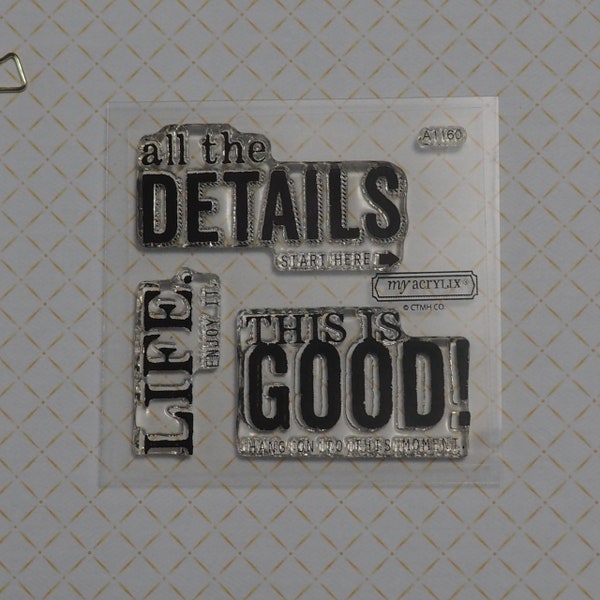 Craft Destash - Close to My Heart This is Good Clear Acrylic Stamp Set |  A1160 All the Details | Life Enjoy It