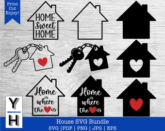 House SVG Bundle / House Mega SVG Bundle - ¡Obtenga 4 paquetes SVG! / Realtor svg bundle / Home Sweet Home png clipart