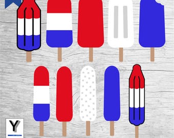 Patriotyczne lody na patyku SVG | 4 lipca SVG | 4 lipca PNG | Clipart z lodami na patyku | Dzień Niepodległości SVG | Plik do cięcia Ameryki | Merica SVG