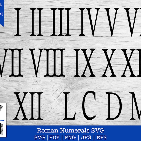 Roman Numerals SVG | Roman Numbers SVG PNG Clipart