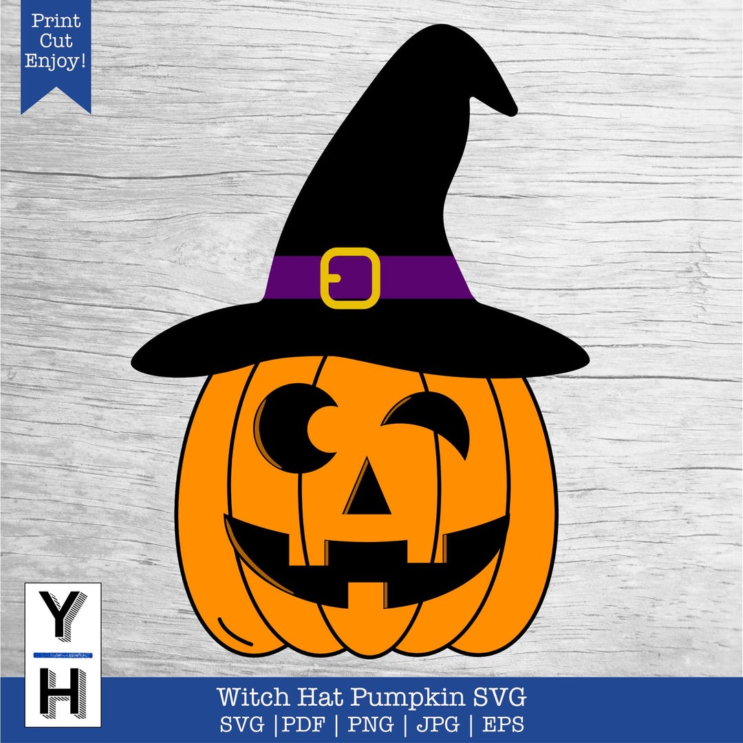 Pumpkin With Witch Hat SVG | Halloween Witch Pumpkin Shirt PNG | Jack O ...