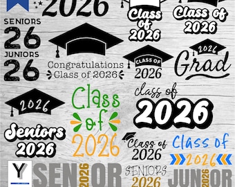Class of 2026 SVG Bundle | Senior 2026 SVG | Seniors 2026 PNG | Senior Jersey | Graduation 2026 Clipart | Graduation Shirt | Graduation Cap