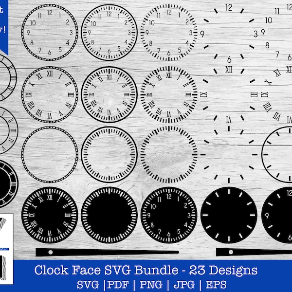 Clock Face SVG | Clock Numbers SVG | Clock SVG | School Clock Face png Cricut Silhouette | Wall Clock Vector | Clock Faces Clipart