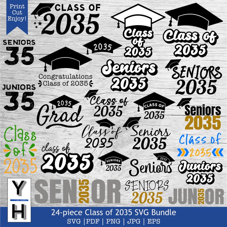 Class of 2035 SVG Bundle | Senior 2035 SVG | Seniors 2035 PNG | Senior ...