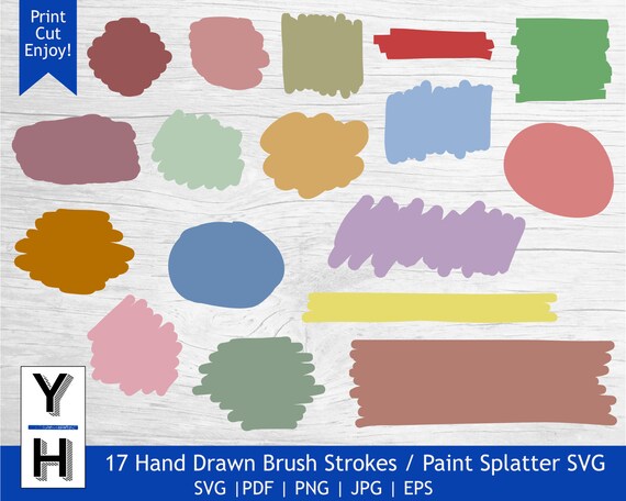 Download Paint Brush Stroke SVG Keychain SVG Paint Strokes SVG | Etsy
