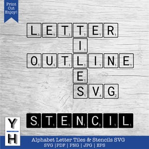 Mosaicos de letras del alfabeto SVG / Mosaicos del alfabeto para apellidos / Letras de pared / Imágenes prediseñadas